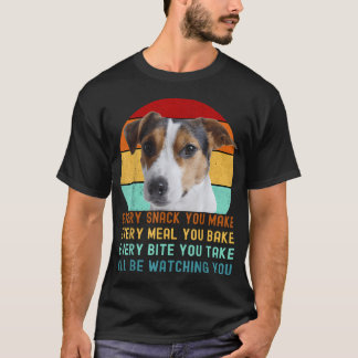 面白いジャック・ラッセル・テリアの犬の「Every Snack You」 Tシャツ