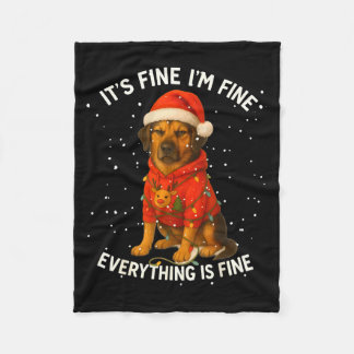 面白いジャーマンシェパードでクリスマスTシャツを飾ろう I' フリースブランケット