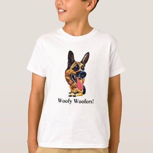 面白いジャーマンシェパードの男の子のTシャツ Tシャツ (正面)