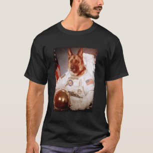 面白いジャーマンシェパード宇宙飛行士スペースドッグ動物A Tシャツ