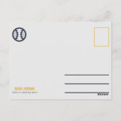 面白いジョーク 黄色の野球 ポストカード (裏面)