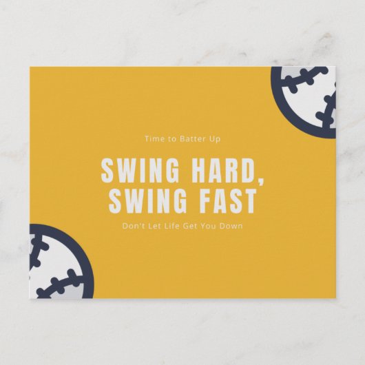 面白いジョーク 黄色の野球 ポストカード (正面)