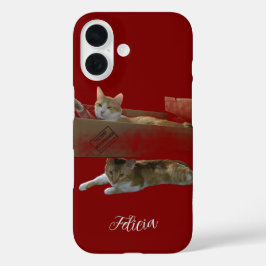 面白いジンジャーキャット、カスタマイズ可能な画像と写真 iPhone 16ケース