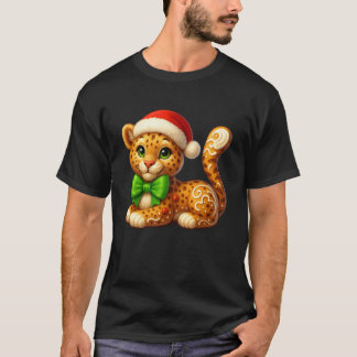 面白いジンジャーブレッドマンタイガー クリスマスTシャツ 女性用 Tシャツ