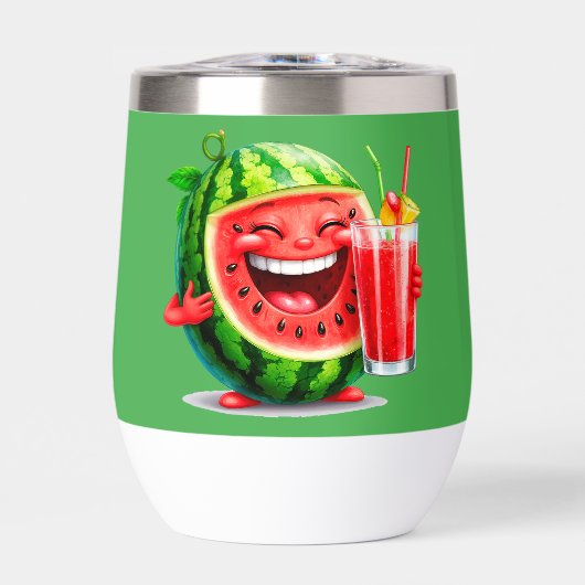 🍉 面白いスイカのワインタンブラー かわいいギフト 🌟 (正面)