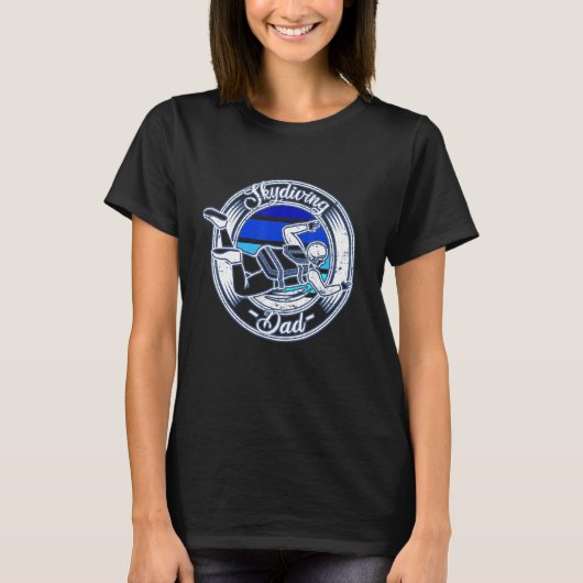 面白いスカイダイビングのお父さん Tシャツ (正面)
