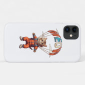 面白いスカイダイビングの猫 Case-Mate iPhoneケース (裏面(横))