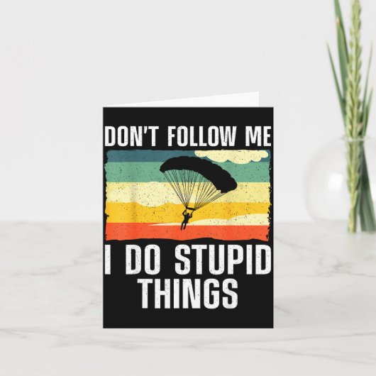 面白いスカイダイビングアート メンズ レディース パラシュート 室内スカイダイビング カード (正面)