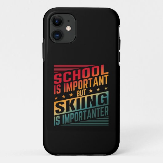 面白いスキーの引用文のタイポグラフィ Case-Mate iPhoneケース (裏面)