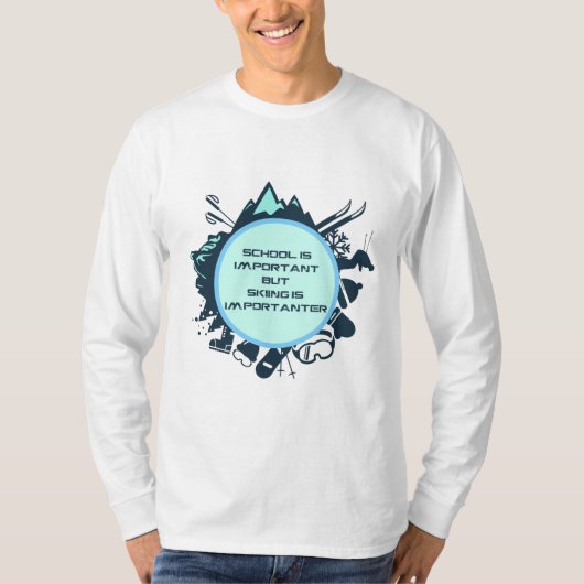面白いスキーの引用 Tシャツ (正面)