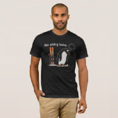 面白いスキーペンギンのグラフィックTシャツ Tシャツ (正面フル)