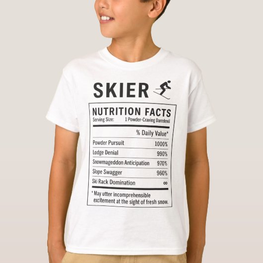 面白いスキーヤー _4 Tシャツ (正面)
