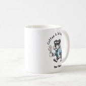 面白いスタンダードシュナウザー犬のビジネススーツコーヒー コーヒーマグカップ (正面右)