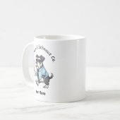 面白いスタンダードシュナウザー犬のビジネススーツコーヒー コーヒーマグカップ (正面左)