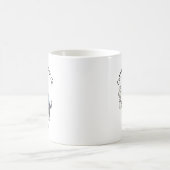 面白いスタンダードシュナウザー犬のビジネススーツコーヒー コーヒーマグカップ (中央)