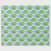 面白いステゴサウルス恐竜の漫画 ラッピングペーパー (フラット)