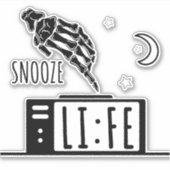 面白いスヌーズライフアラームクロック シール (正面)