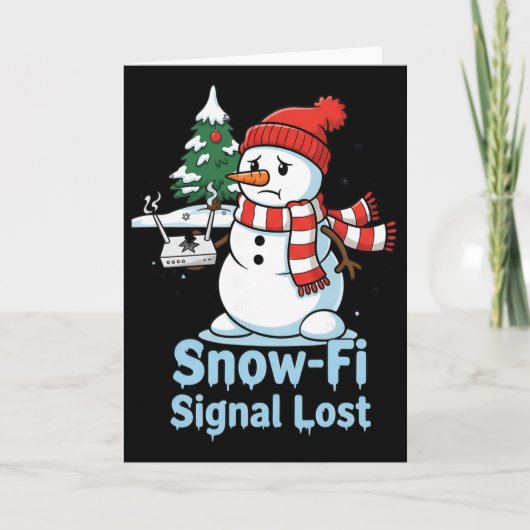 面白いスノーファイ信号ロストスノーマンクリスマスデザイン カード (正面)