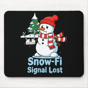 面白いスノーファイ信号消失雪だるまクリスマスデザイン マウスパッド