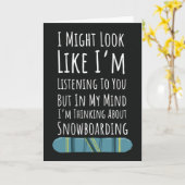面白いスノーボードカード ユーモア スノーボーダー スポーツ カード (黄色い花)