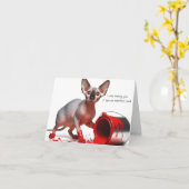 面白いスフィンクスバレンタインカード カード (黄色い花)