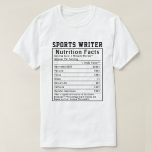 面白いスポーツライターの栄養成分スタッフワーカー Tシャツ