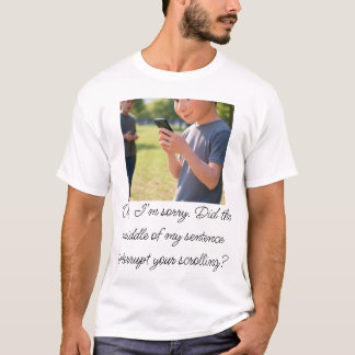 面白いスマホ依存Tシャツ Tシャツ