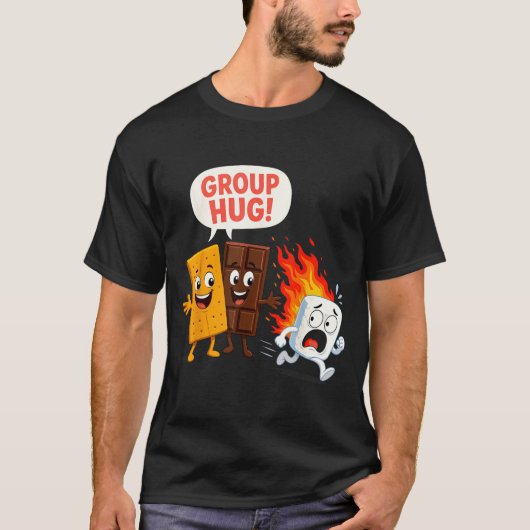 面白いスモアマシュマロ Tシャツ (正面)