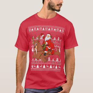 面白いセイウスのラブサンタセイウスに乗ったクリスマスが醜い Tシャツ