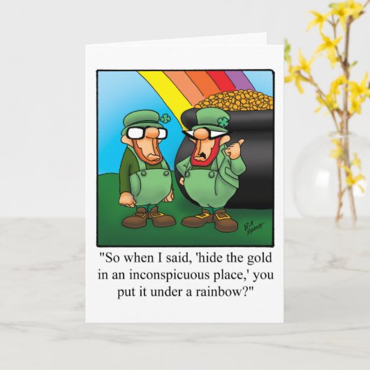 面白いセントパトリックデーのカード カード (黄色い花)