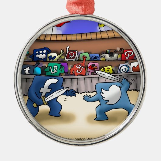 面白いソーシャルメディア戦争 メタルオーナメント (正面)