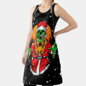 面白いゾンビのサンタクロースのクリスマス エプロン (インサイチュ)