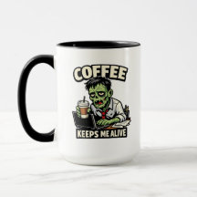 面白いゾンビコーヒーTシャツ – コーヒーが私を生かしている