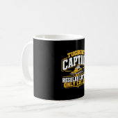 面白いタグボート船長  コーヒーマグカップ (正面左)