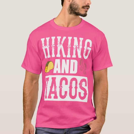面白いタコスとハイキング Tシャツ (正面)