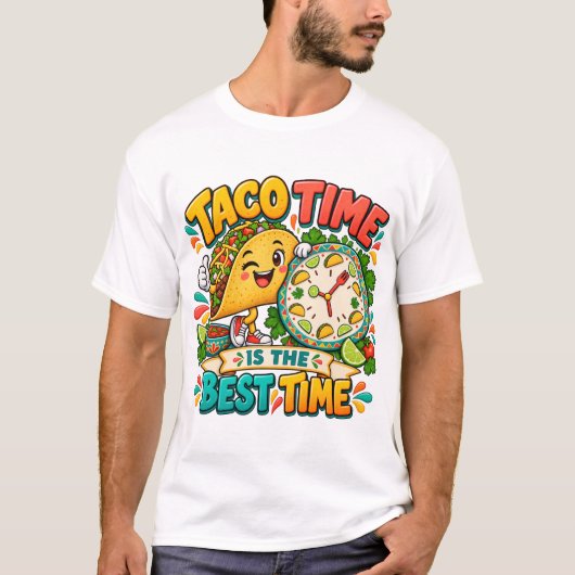 面白いタコス愛好家のTシャツ Tシャツ (正面)