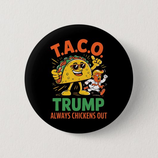 面白いタコトランプはいつも臆病者グラフィック 缶バッジ (正面)