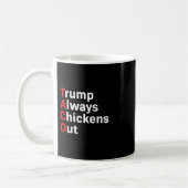 面白いタコトランプはいつも臆病者 コーヒーマグカップ (左)