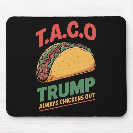 面白いタコ トランプはいつも臆病者 タコ マウスパッド (正面)