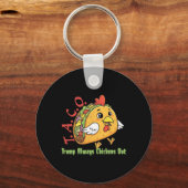 面白いタコ トランプはいつも臆病者 関税ミーム C キーホルダー (正面)