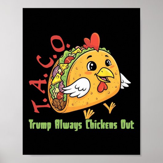 面白いタコ トランプはいつも関税で逃げる ミームC ポスター (正面)