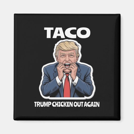 面白いタコ、怖がっているトランプはいつも臆病者 マグネット (正面)