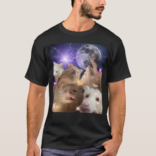 面白いタッキーアルビノアライグマ Tシャツ (正面)