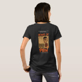 面白いタトゥーショップ 女性用黒Tシャツ Tシャツ (裏面フル)