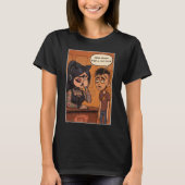 面白いタトゥーショップ 女性用黒Tシャツ Tシャツ (正面)