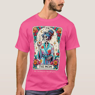 面白いタロット お母さんはカフェシトなしでは魔法を使えない スケルトン Tシャツ