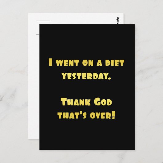面白いダイエットジョーク ポストカード (正面/裏面)