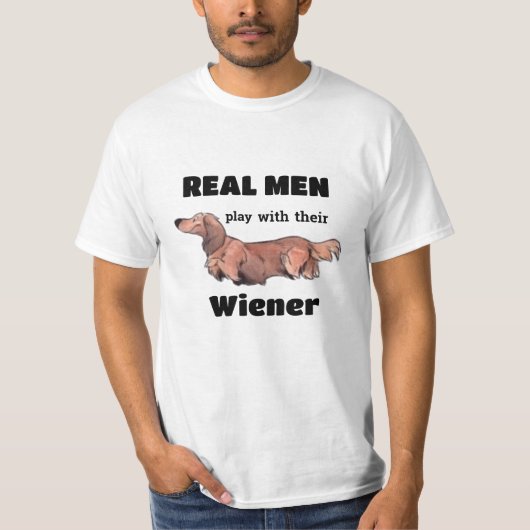 面白いダックスフントのTシャツ Tシャツ (正面)
