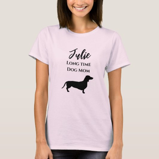 面白いダックスフント 長年の愛犬の母 Tシャツ (正面)