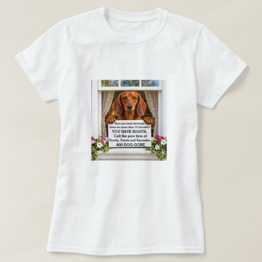 面白いダックスフント Tシャツ (デザイン正面)